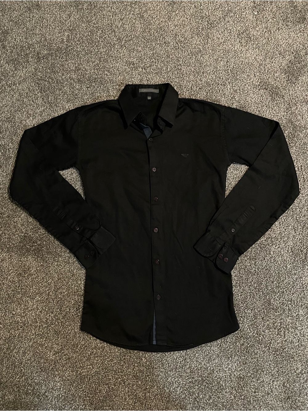 Armani Exchange Men's Black Long-Sleeve Dress Shirt